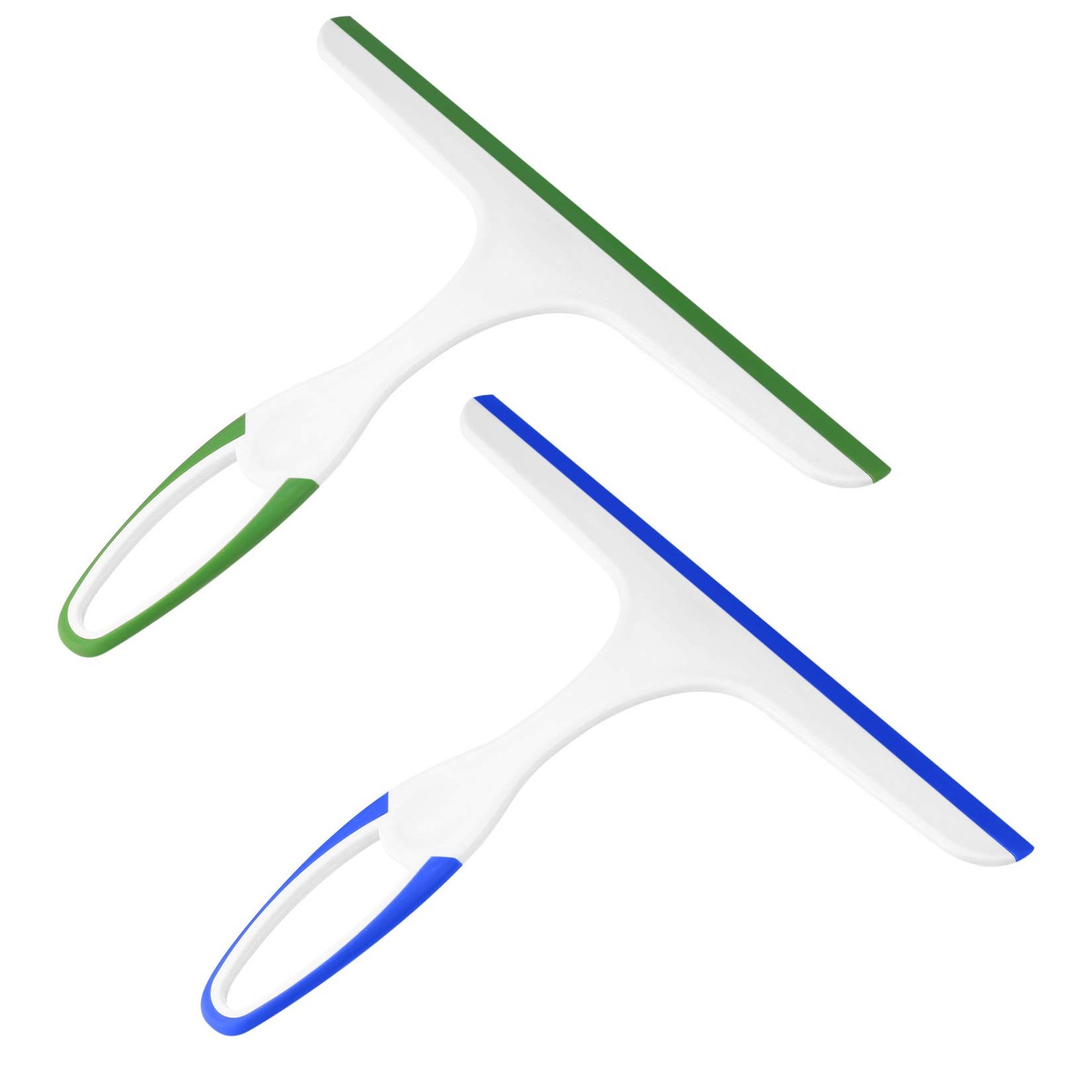 2 Pcs Shower Squeegee for Glass Doors,Car Window Blue, Green