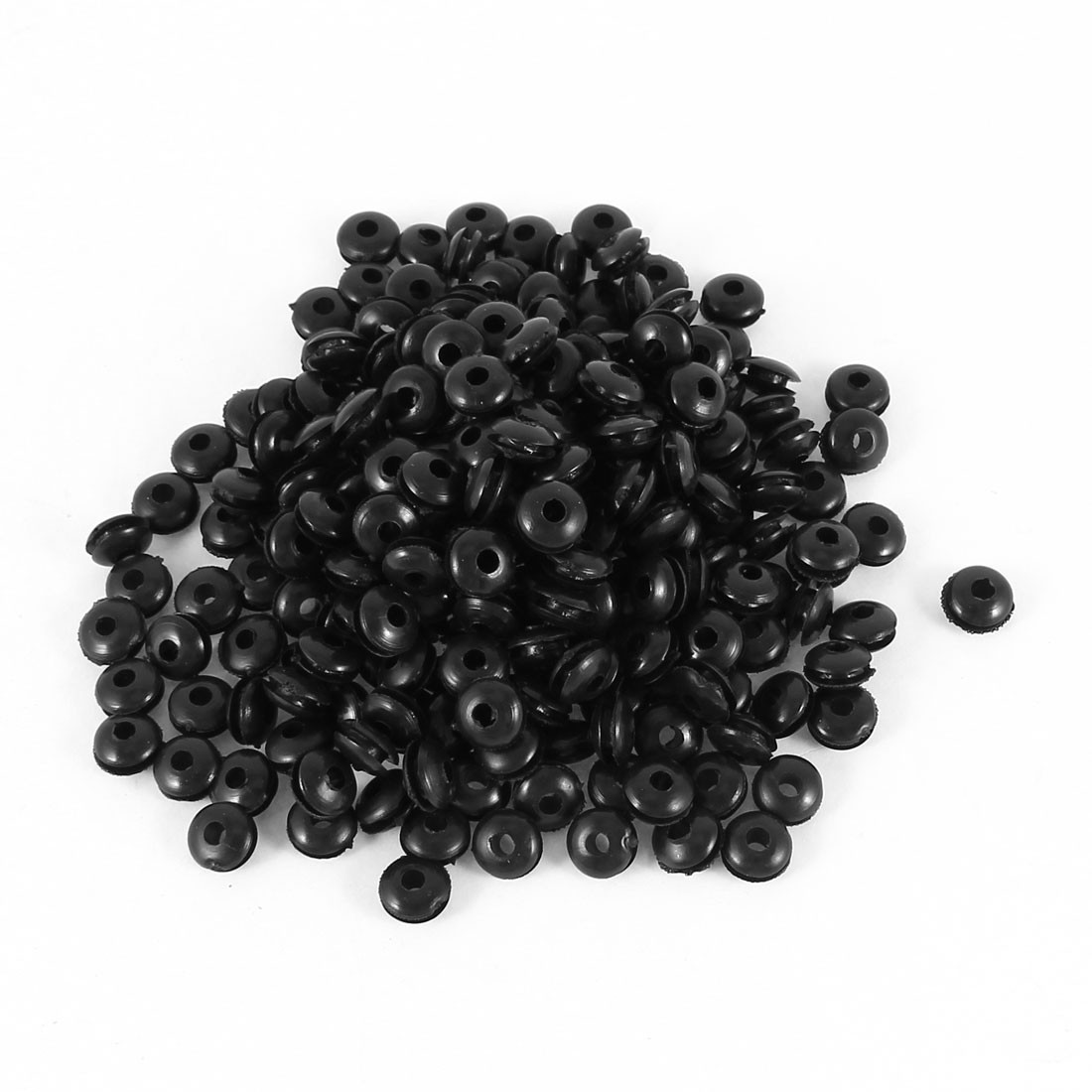 300pcs Black Rubber Wiring Grommets Ring Cable Protector 3mm x 8mm