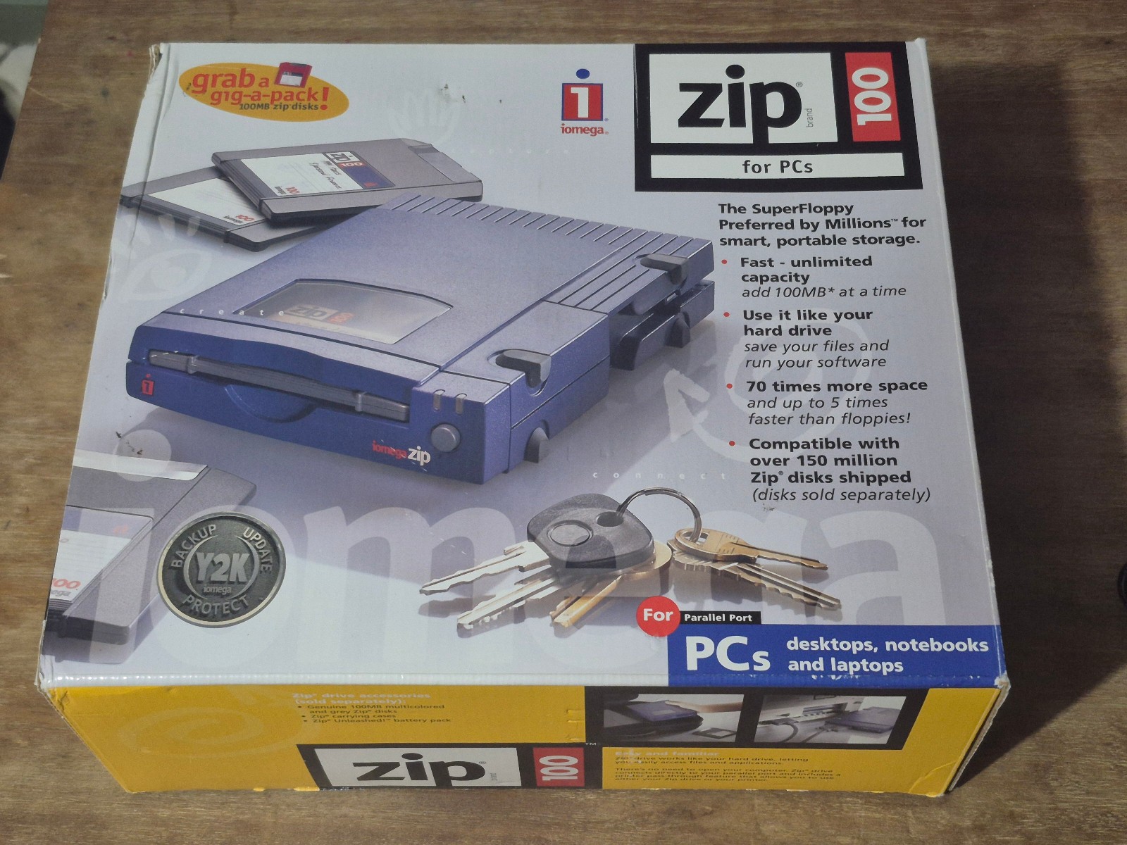 Iomega 100MB External Zip Drive For PC w/ Parallel Port Connection