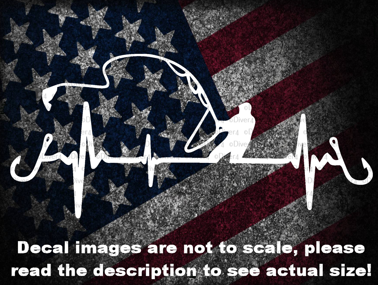 Fisherman In Heartbeat Fishing Cut Vinyl Decal US Made US Seller