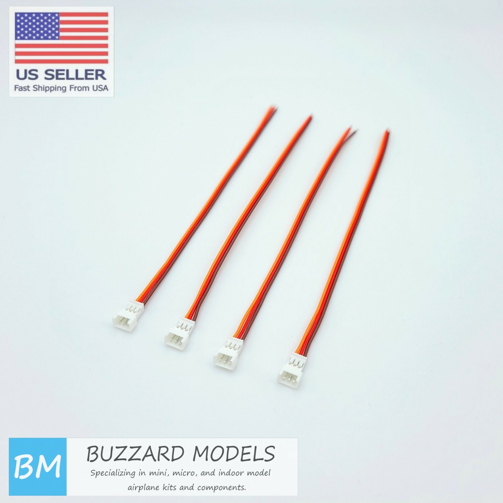 Male Molex Picoblade 1.25mm 3P Servo Lead 4ea. Male Pins/Female Plug 120mm 28ga.