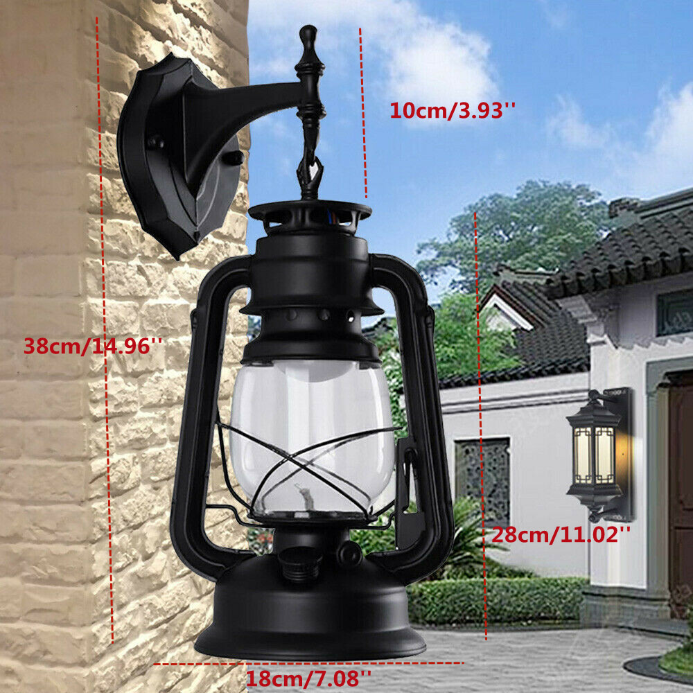 Vintage Antique Rustic Lantern Lamp Retro E27 Wall Sconce Outdoor Light Fixture