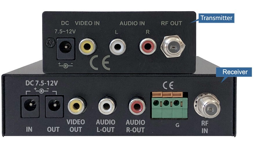 Analog RCA Video Audio Extender Over Coax Cable Max 2000 FT For CCTV Cam DVR