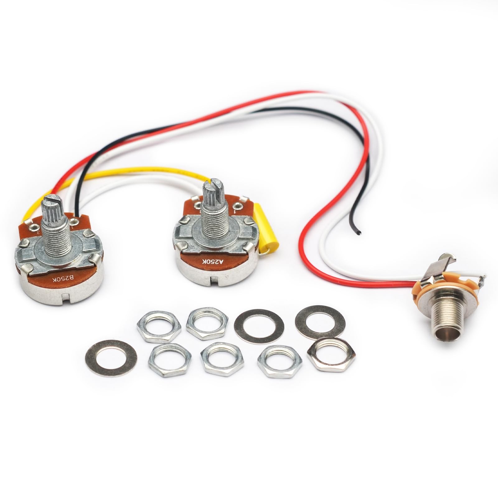 PB Bass Wiring Harness Prewired Kit for Precision Bass Guitar Big 250K Pots 1...