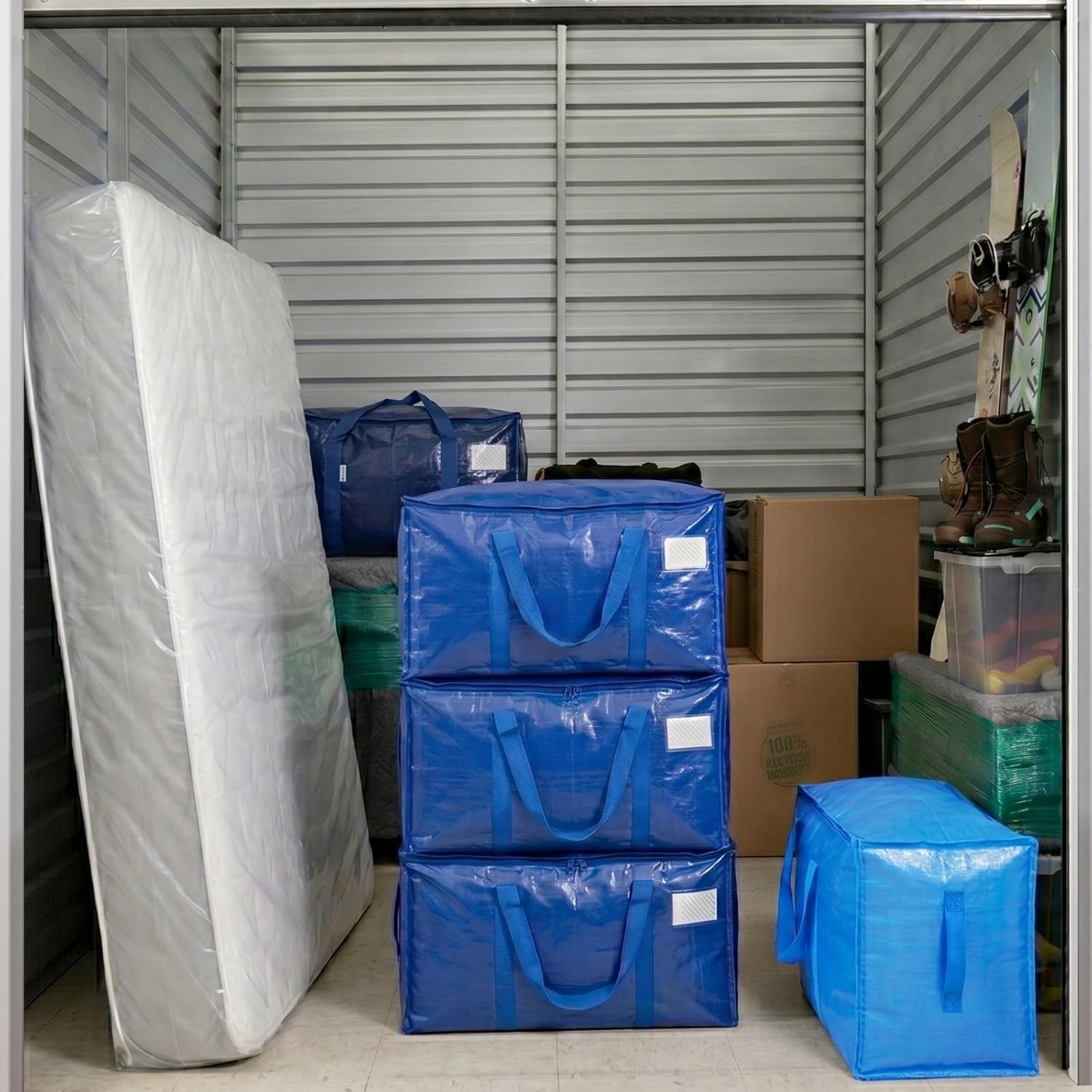 4 Pack Heavy Duty Water-Resistant Moving Bags - Extra Large Storage Solution