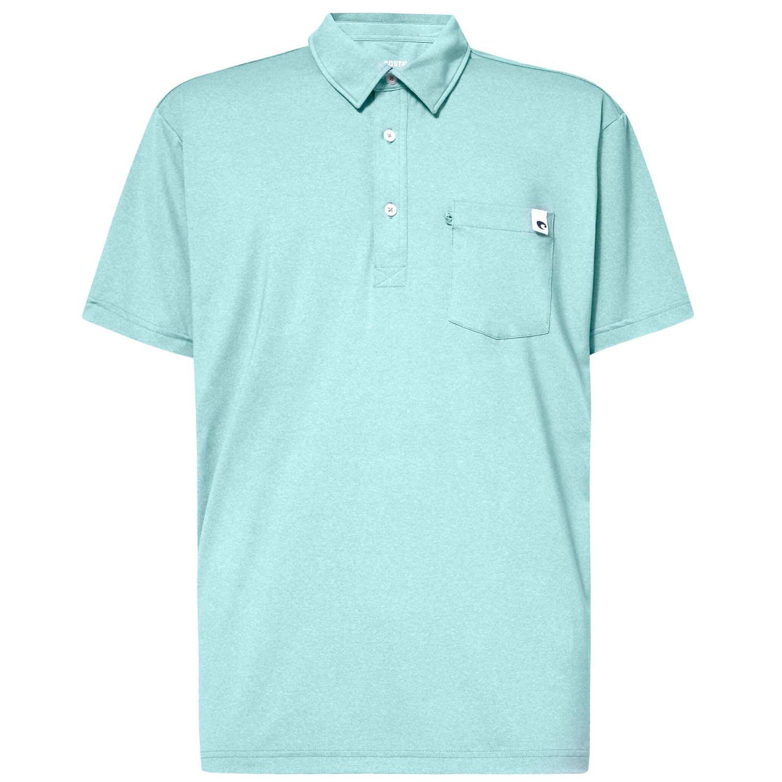 Costa Voyager Polo Men's Short Sleeve Shirt, Seafoam Heather, Large