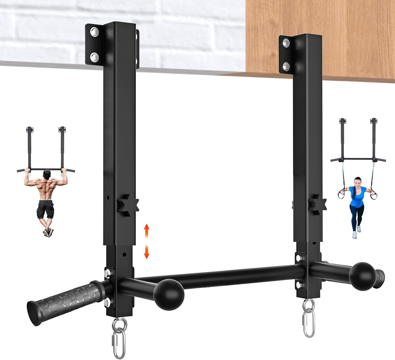Joist Mounted Pull up Bar, 800 Lbs Heavy Duty Wall Mounted Chin up Bar, Adjustab
