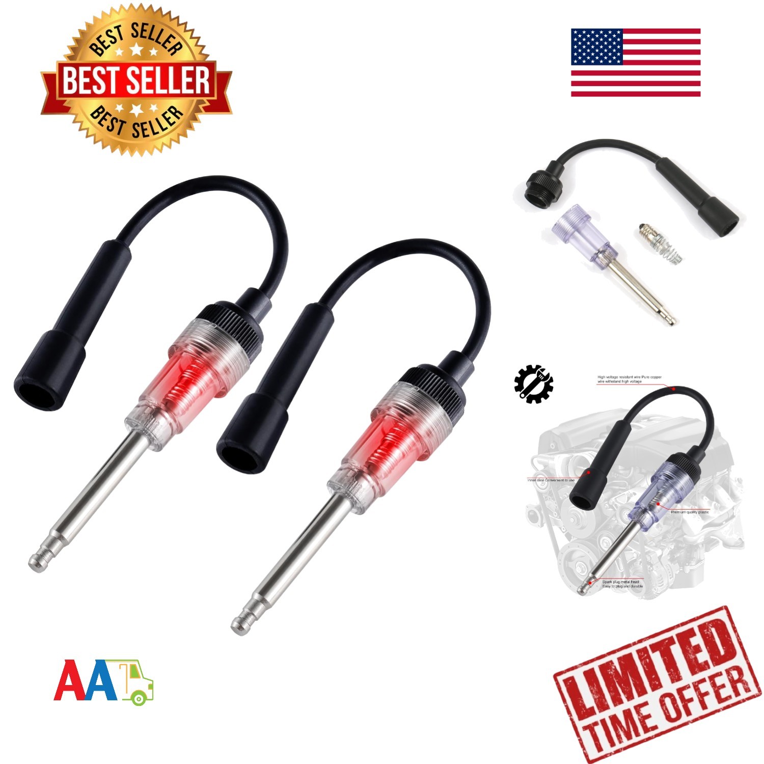 Spark Plug Tester 2PCS for Engines | Ignition & Mower Compatible