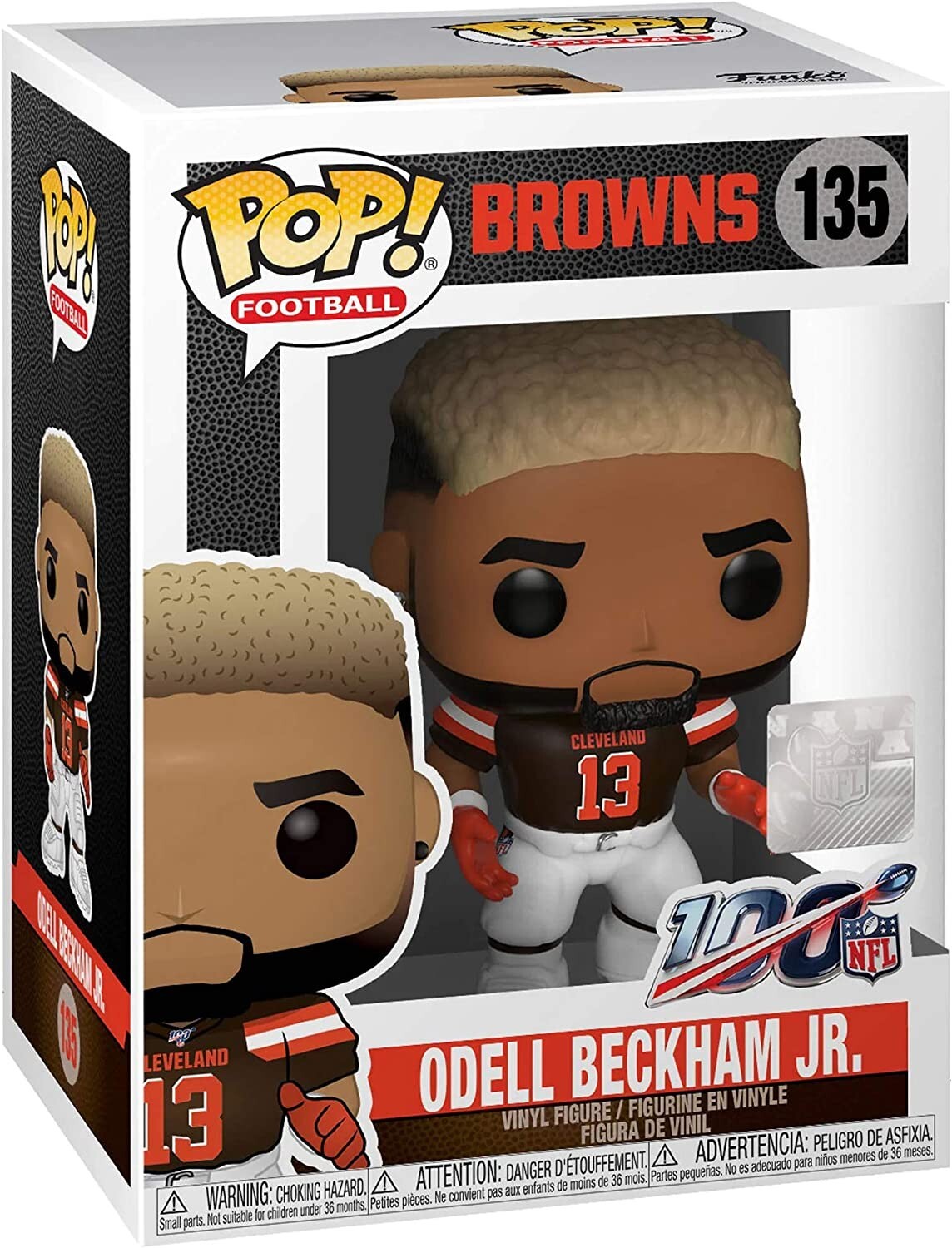 Funko Pop NFL Cleveland Browns OBJ Odell Beckham Jr (Home) Figure w/ Protector