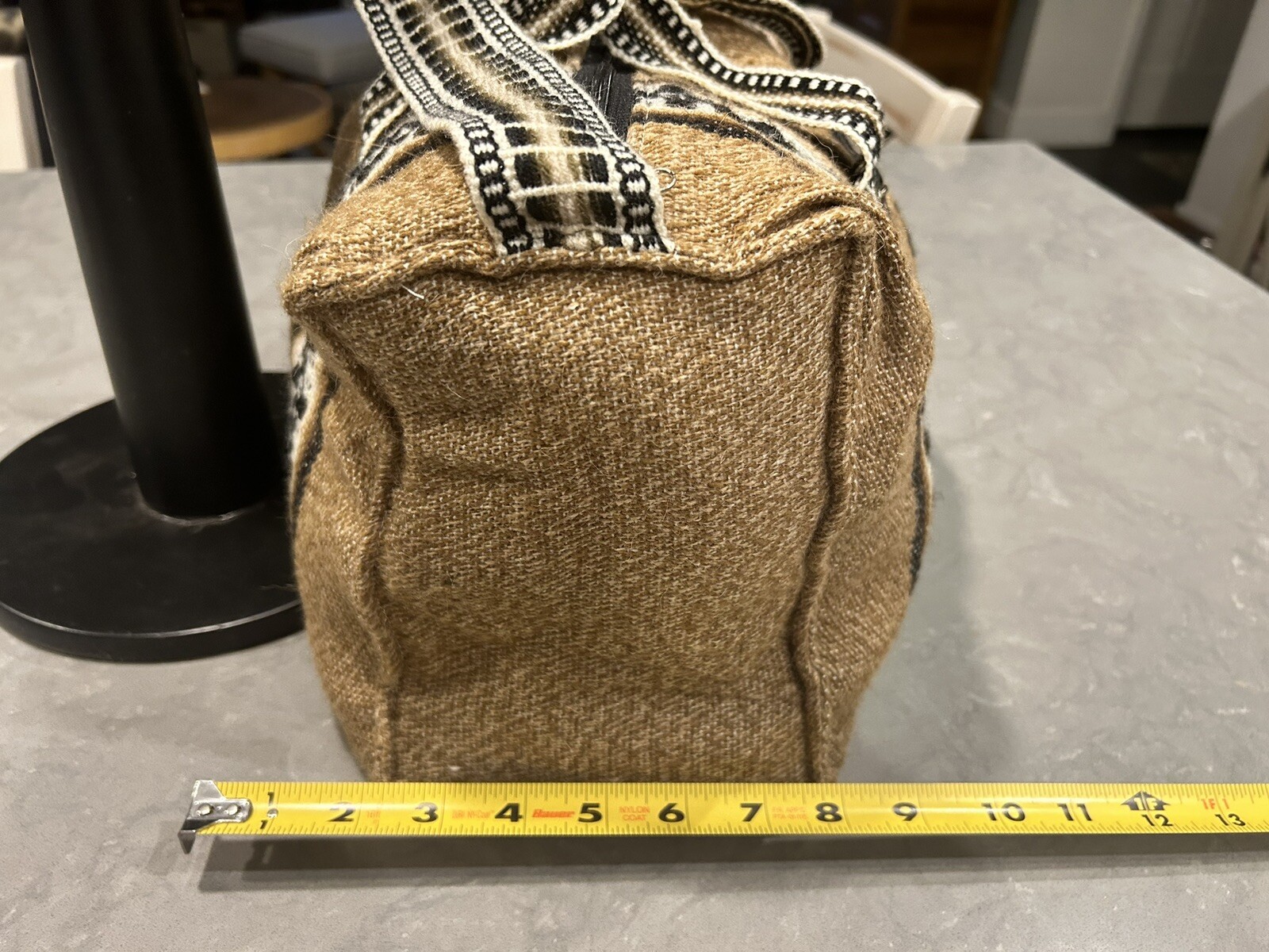 Sustainable Alpaca Wool PERUVIAN Duffle Bag With Plexiglass Inner Bottom Alpaca