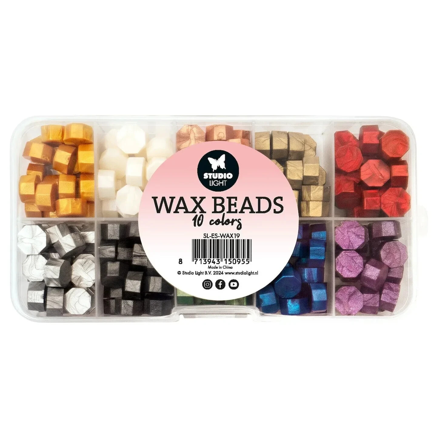 STUDIO LIGHT- WAX BEADS - 10 COLORS