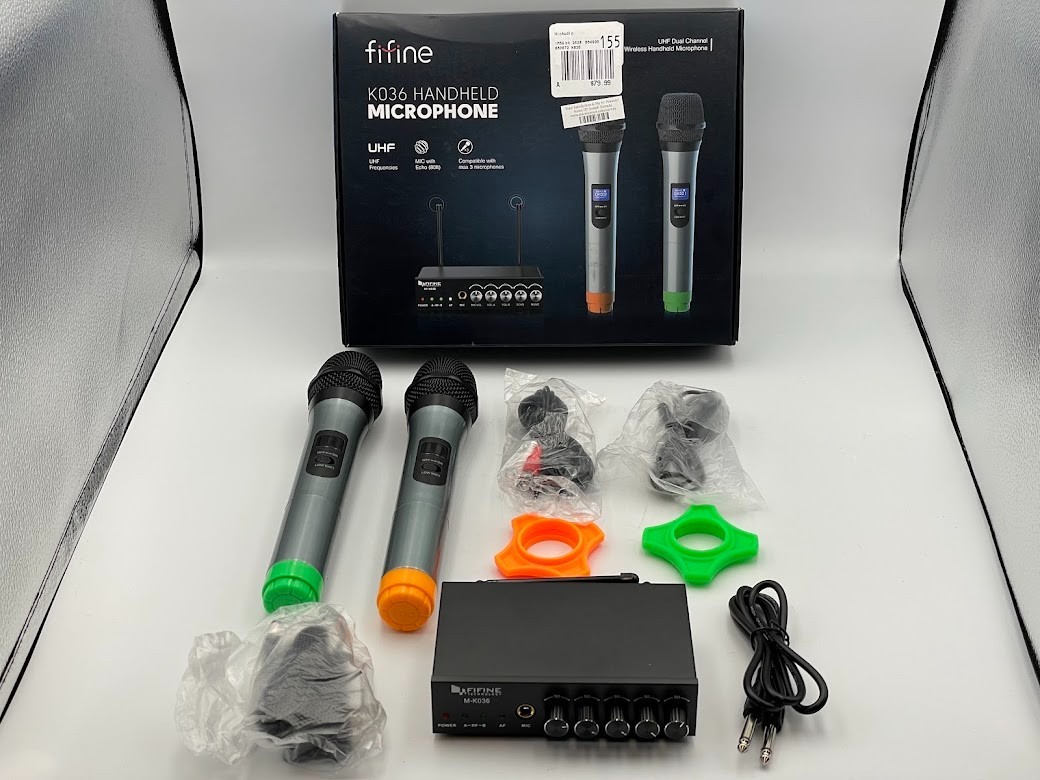 FIFINE K036 Dual Wireless Condenser Microphone System - Black/Silver