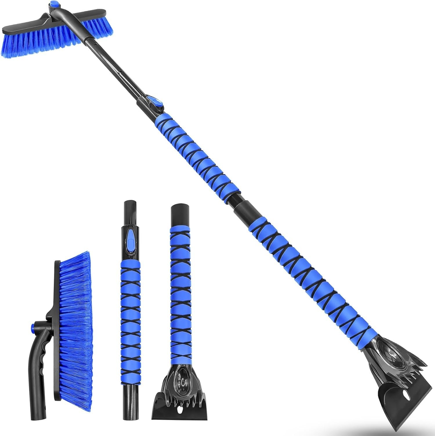 Ergonomic 51-Inch Snow Brush with Ice Scraper – Effortless Winter Vehicle Care