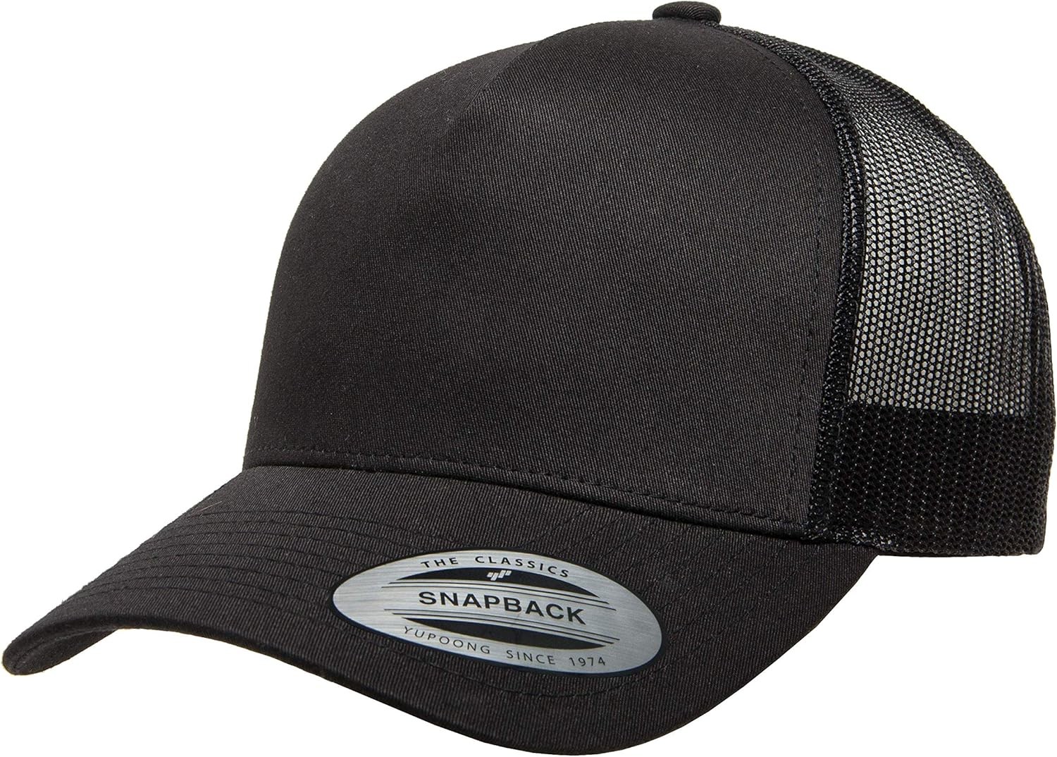 Yupoong Mens Yp Classics 5-Panel Retro Trucker Cap One Size, Black