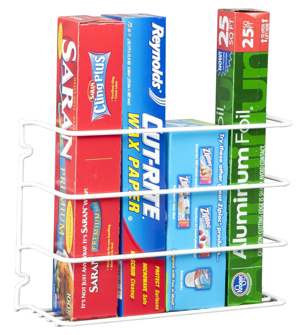Grayline White Metal Wall-Mount Wrap Rack with 3 Shelves