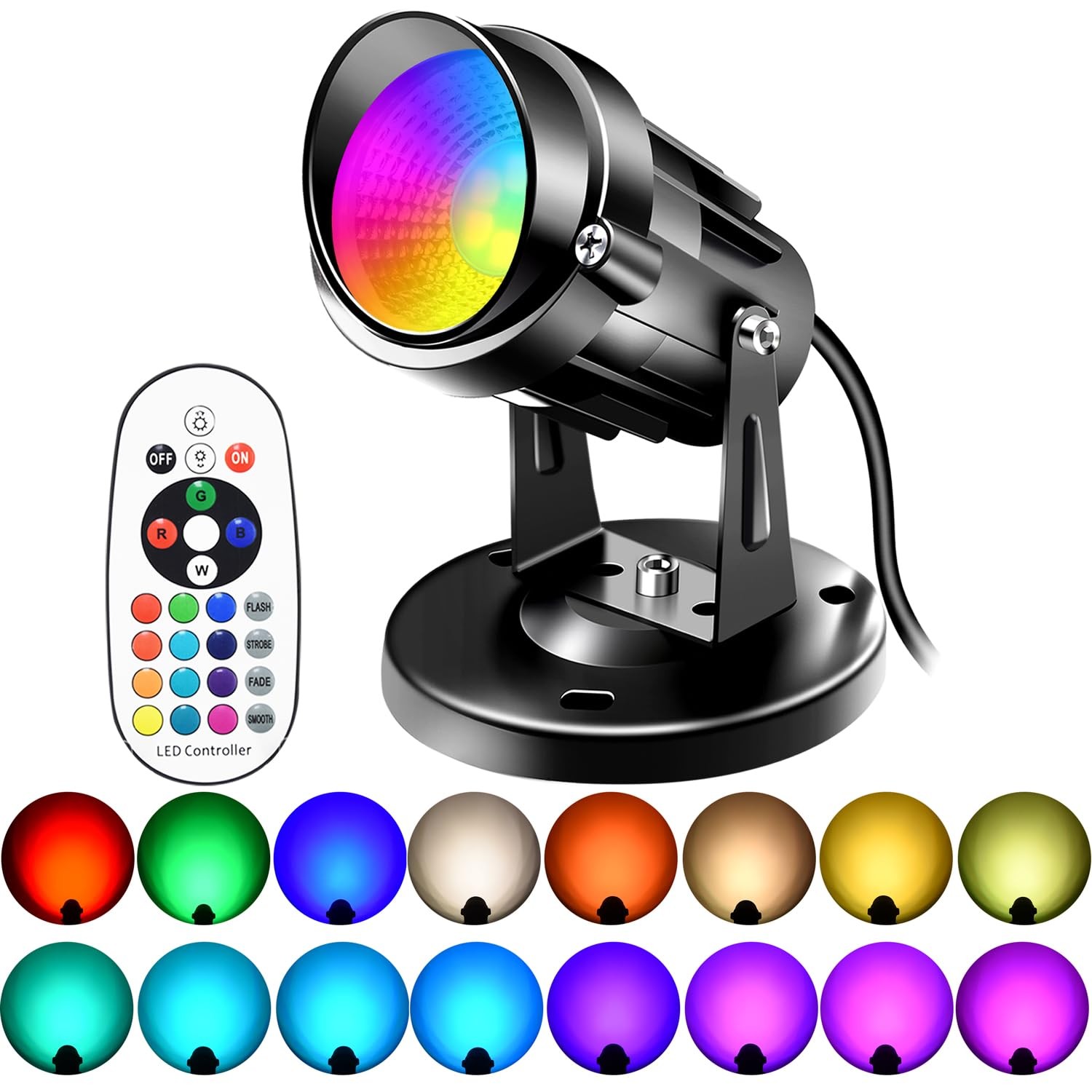 LED Spot Lights Indoor,6W RGBW LED Spotlight with Remote Control, Color Chang...