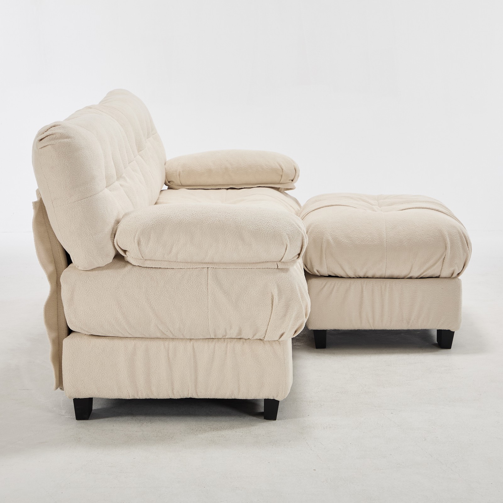 Modular Sectional Sofa Cloud Couch, Deep Seat L Shaped Couch with Ottoman,So