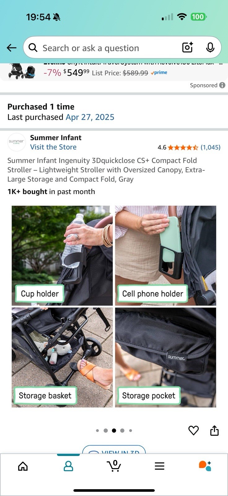 Summer Infant Ingenuity 3Dquickclose CS+ Compact Fold Stroller