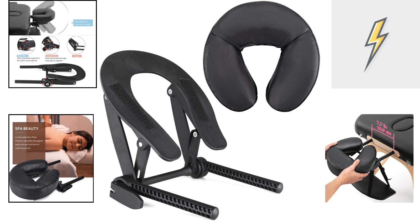 Universal Massage Table Face Cradle & Cushion – Easy Install & Stain-Resistant