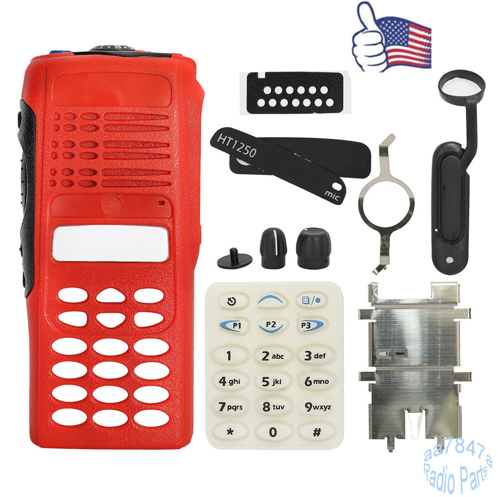 Red Replacement Front Cover Housing Case for HT1250 FKD Handheld Radio