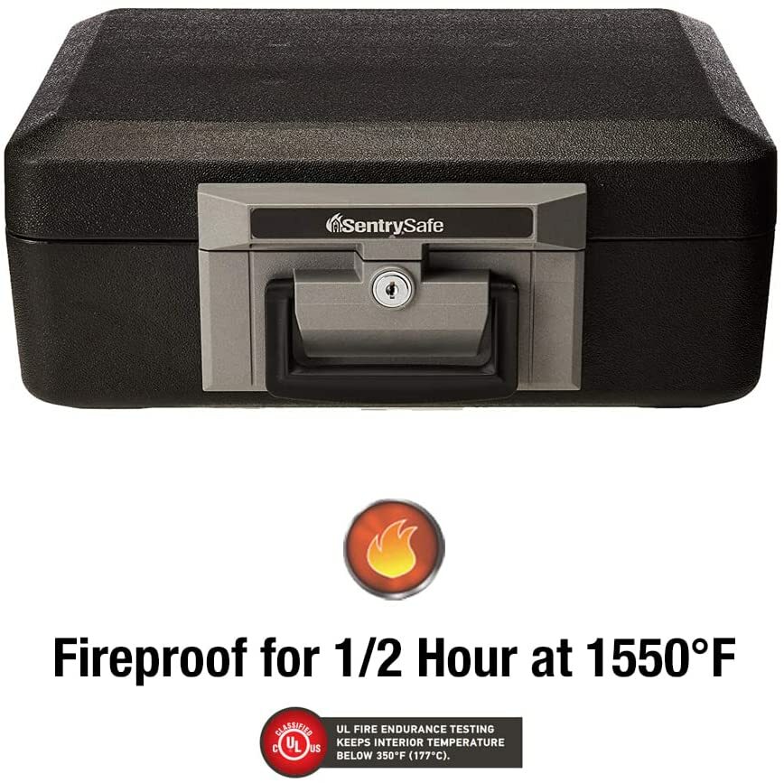 Sentrysafe Fireproof Safe Box Home Security Document Storage Chest with Key Lock
