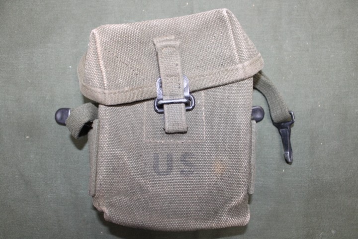 US Military Issue Vietnam Era .223 7.62 308 Rifle Magazine Clip Pouch Canvas J87