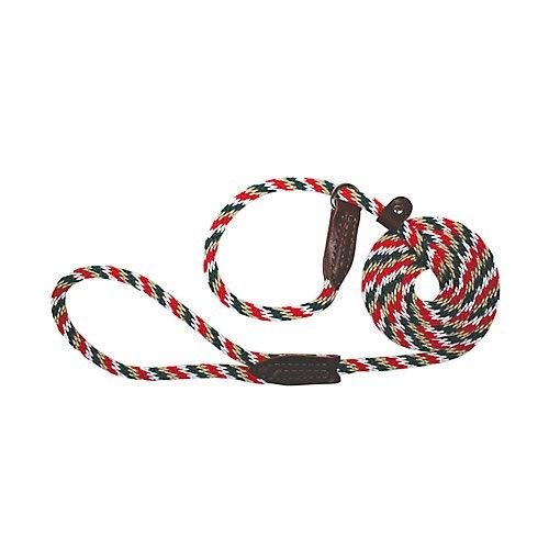Red Tan White Green British Rope Slip Dog Lead 4 FT Pet Walking Training
