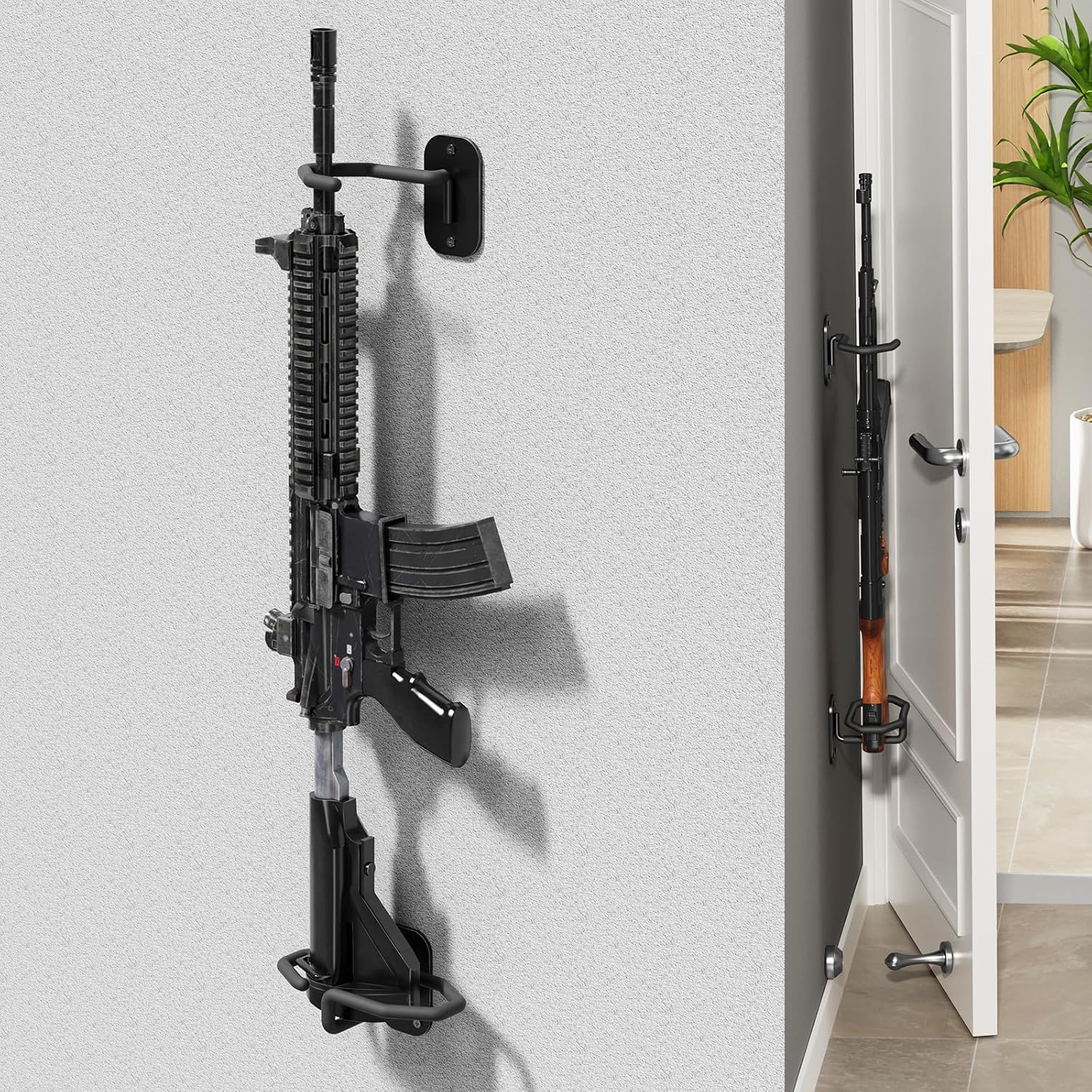 Gun Rack for Wall, Adjustable Indoor Gun Racks, Heavy Duty Steel Gun Rack Wall M