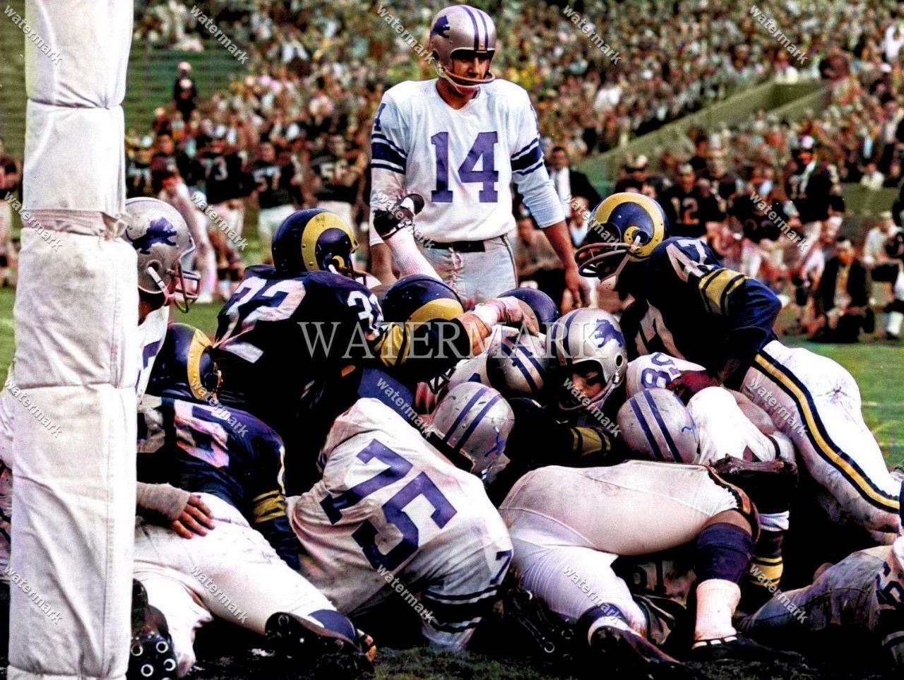 GJ695 Earl Morrall Detroit Lions - Los Angeles 8x10 11x14 16x20 Colorized Photo