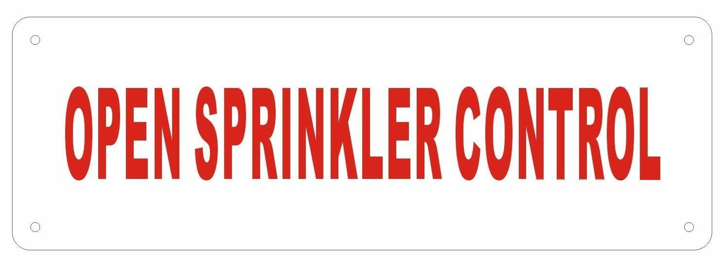 Open Sprinkler Control Sign (White, Reflective !!, Aluminium 2X6)-REF24-1027