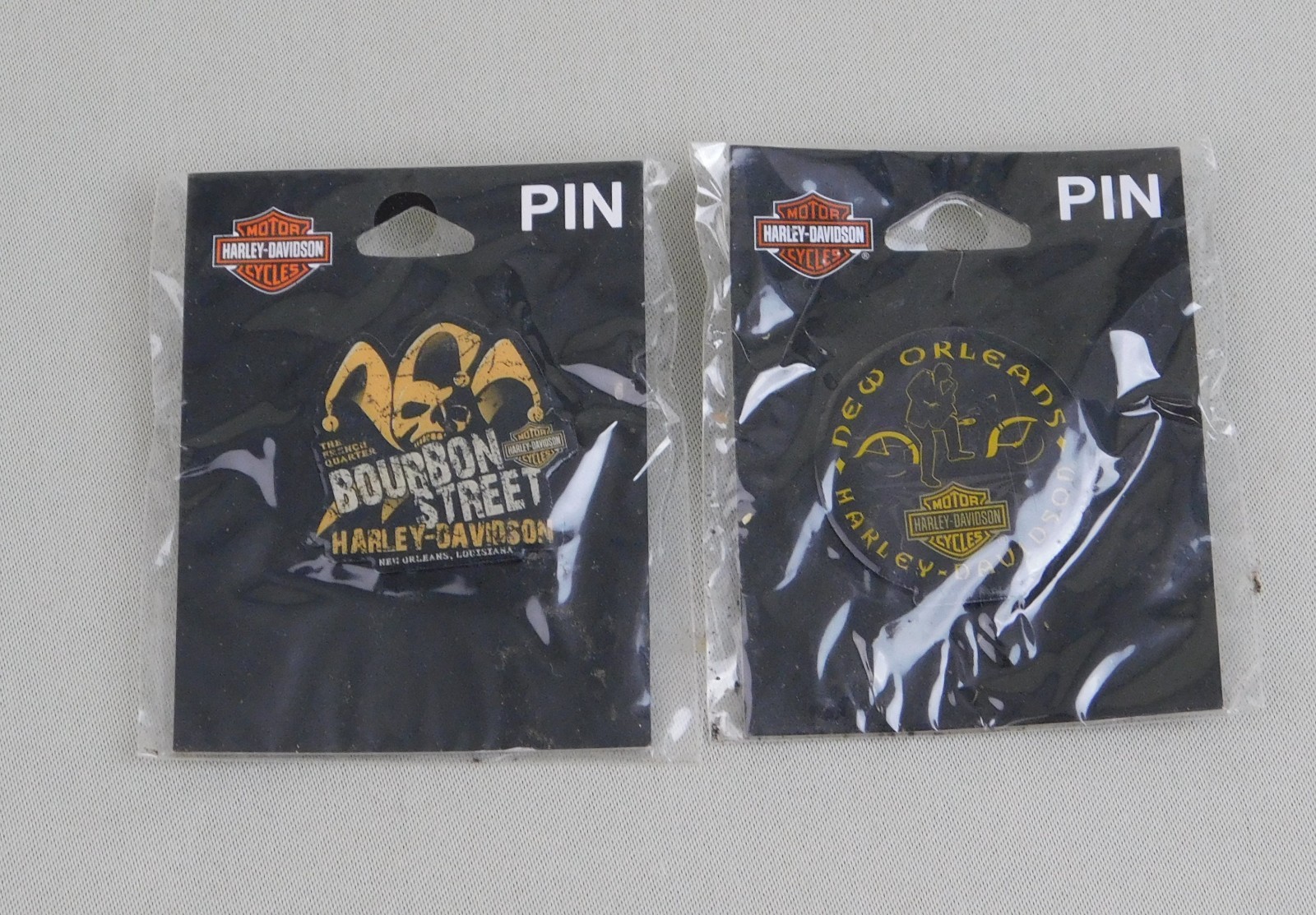 2 Harley Davidson French Quarter Bourbon Street New Orleans Louisiana Pins #A153