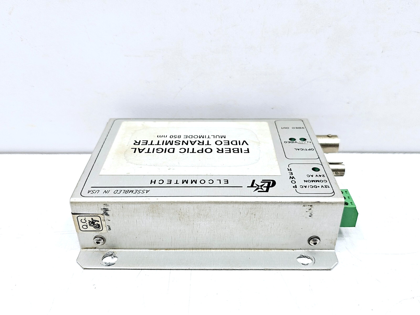 100HM-VT-M1ST ELCOMMTECH FIBER OPTIC DIGITAL VIDEO TRANSMITTER 3VBZ6
