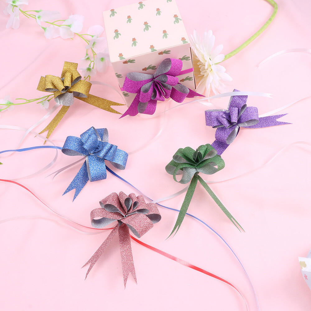 100PCS Pull Bows Gift Wrapping Bows Wreath Bows Metallic Gift Bows