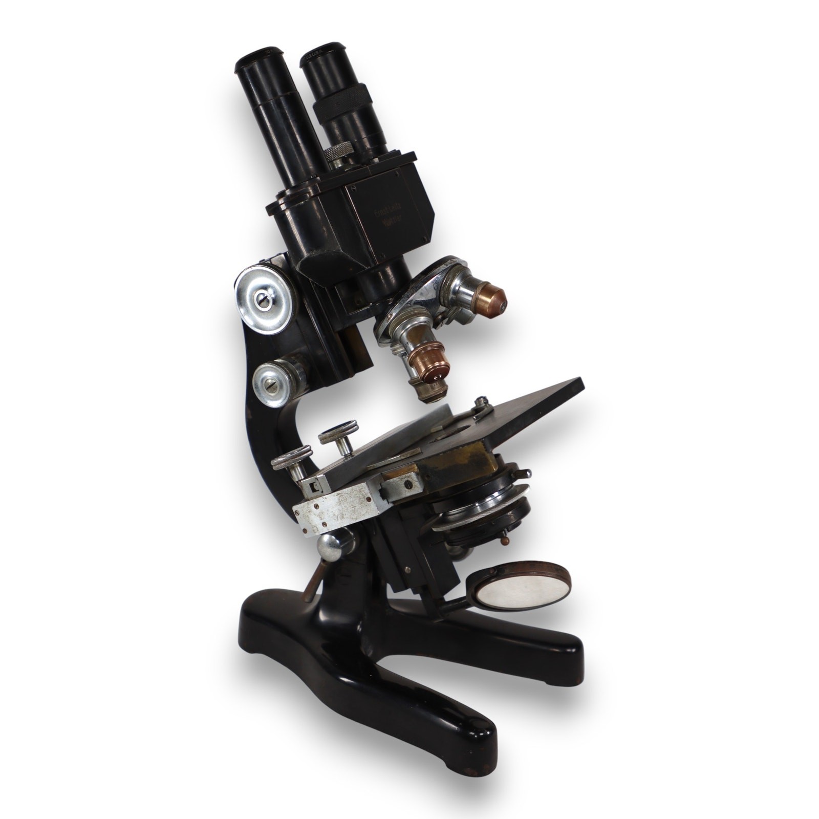 Ernst Leitz Wetzlar Binocular 4 Objective Microscope 305527 Antique 1915