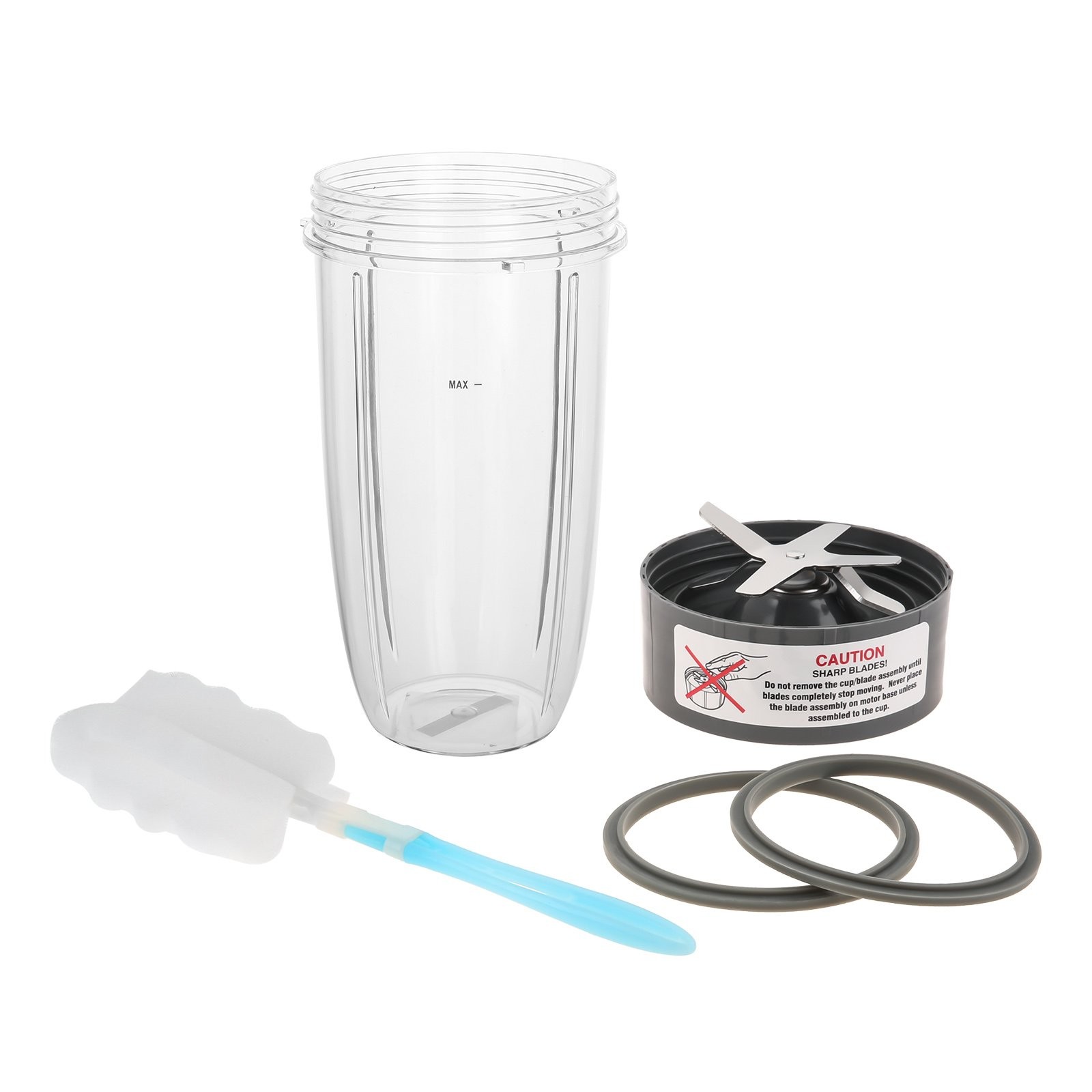 32oz Blender Cup Extractor Blade with 2 Rubber Gasket for Nutribullet 600W/900W