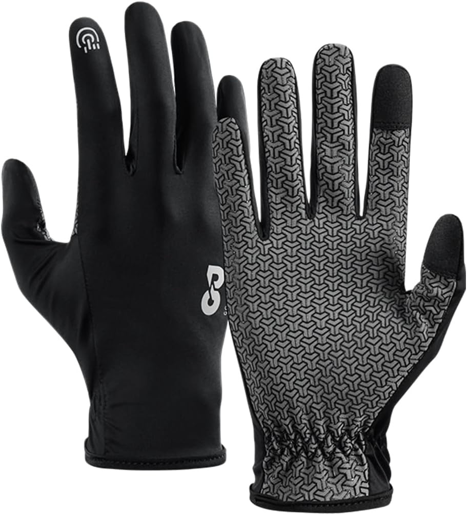 Full Finger Thin Hiking Gloves Women Men, Light Touchscreen UV Gloves for Hiking