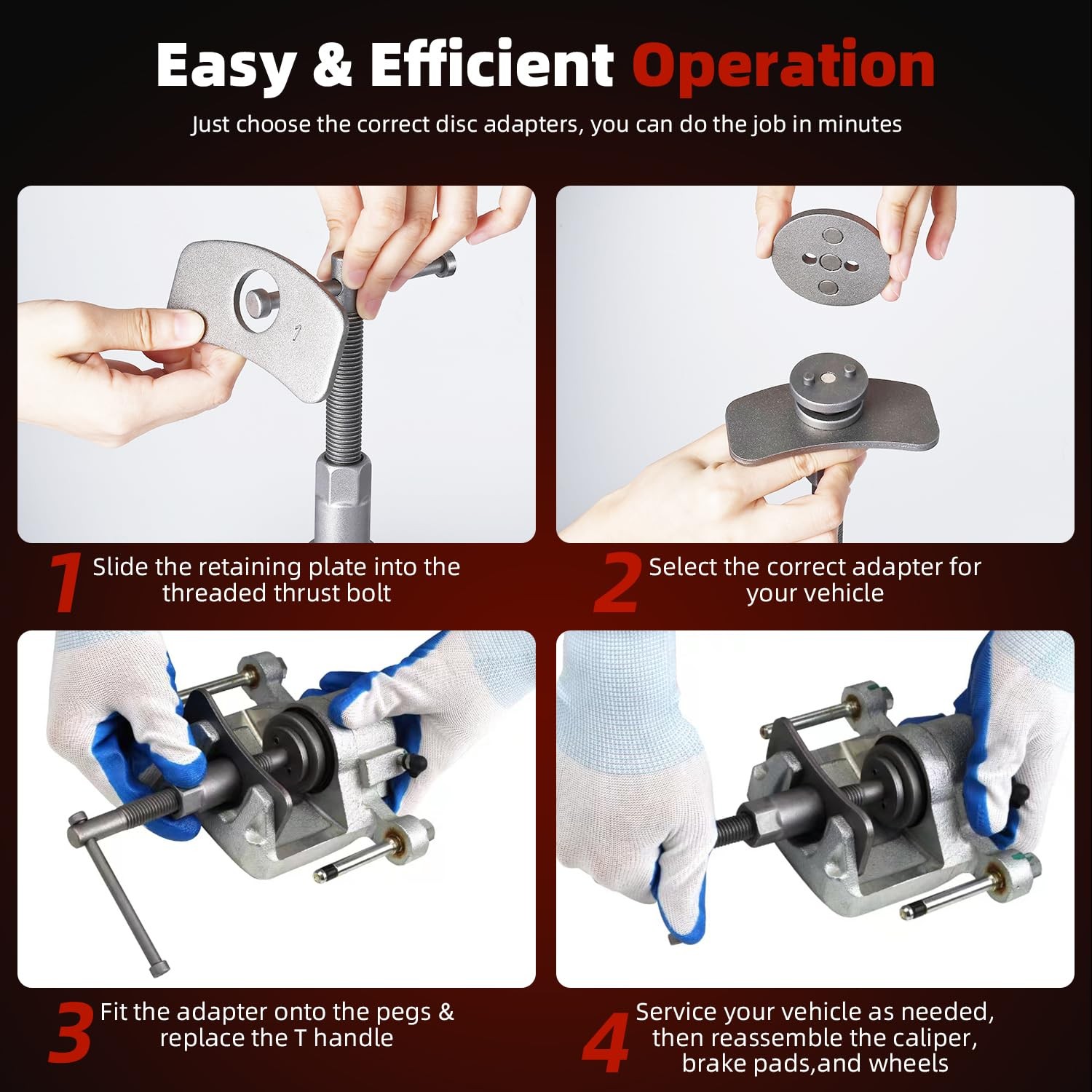 8MILELAKE Disc Brake Caliper Compressor Wind Back Tool 24pc Professional...