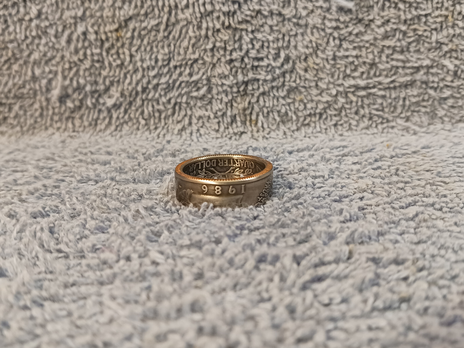 1986 Washington Quarters, Handmade Coin Ring, Size 8
