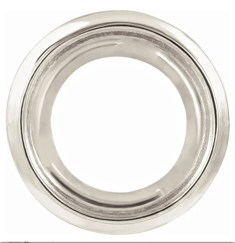 8mm 2ct Solid 950 Platinum Round GALLERY Bezel SLIDE PENDANT Setting USA MADE
