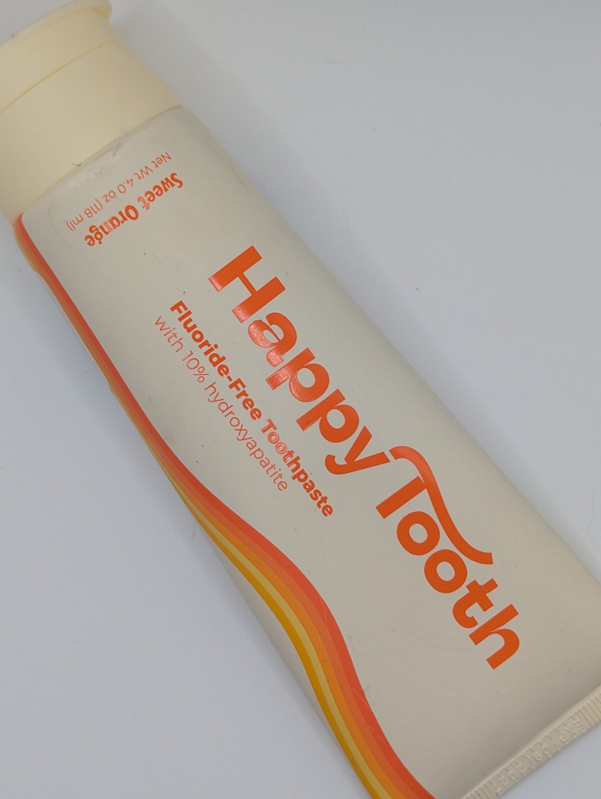 Happy Tooth Fluoride-Free Toothpaste-10% Hydroxyapatite-Sweet Orange 4oz