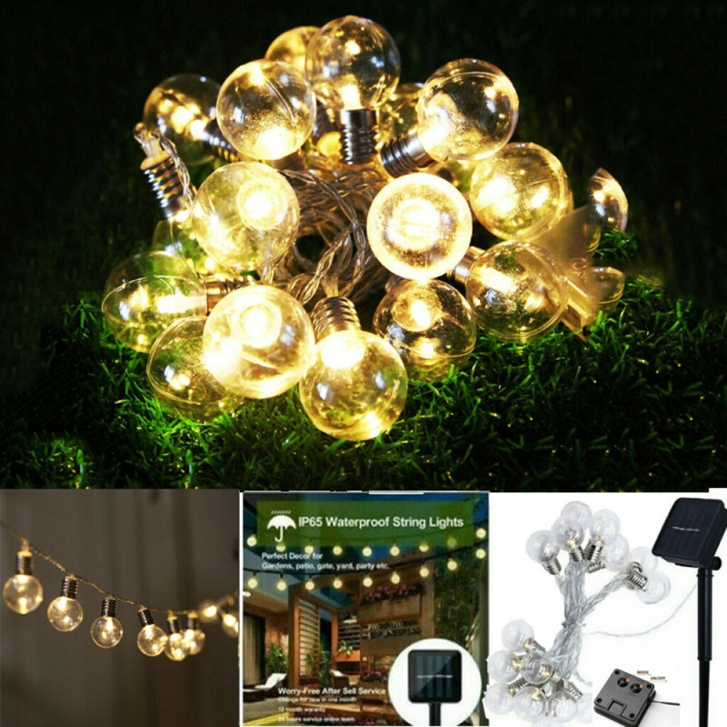 US Solar Powered LED String Light Garden Path Yard Decor Lamp Outdoor Waterproof
