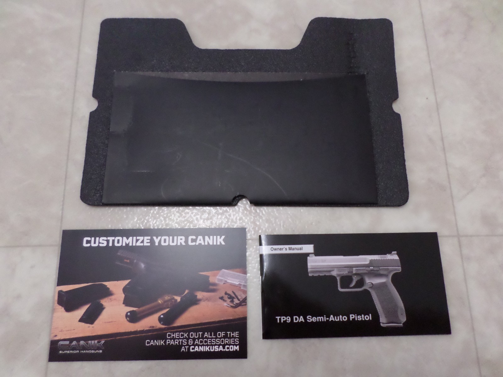 Canik TP9 DA Pistol Case Padded Insert & Manual