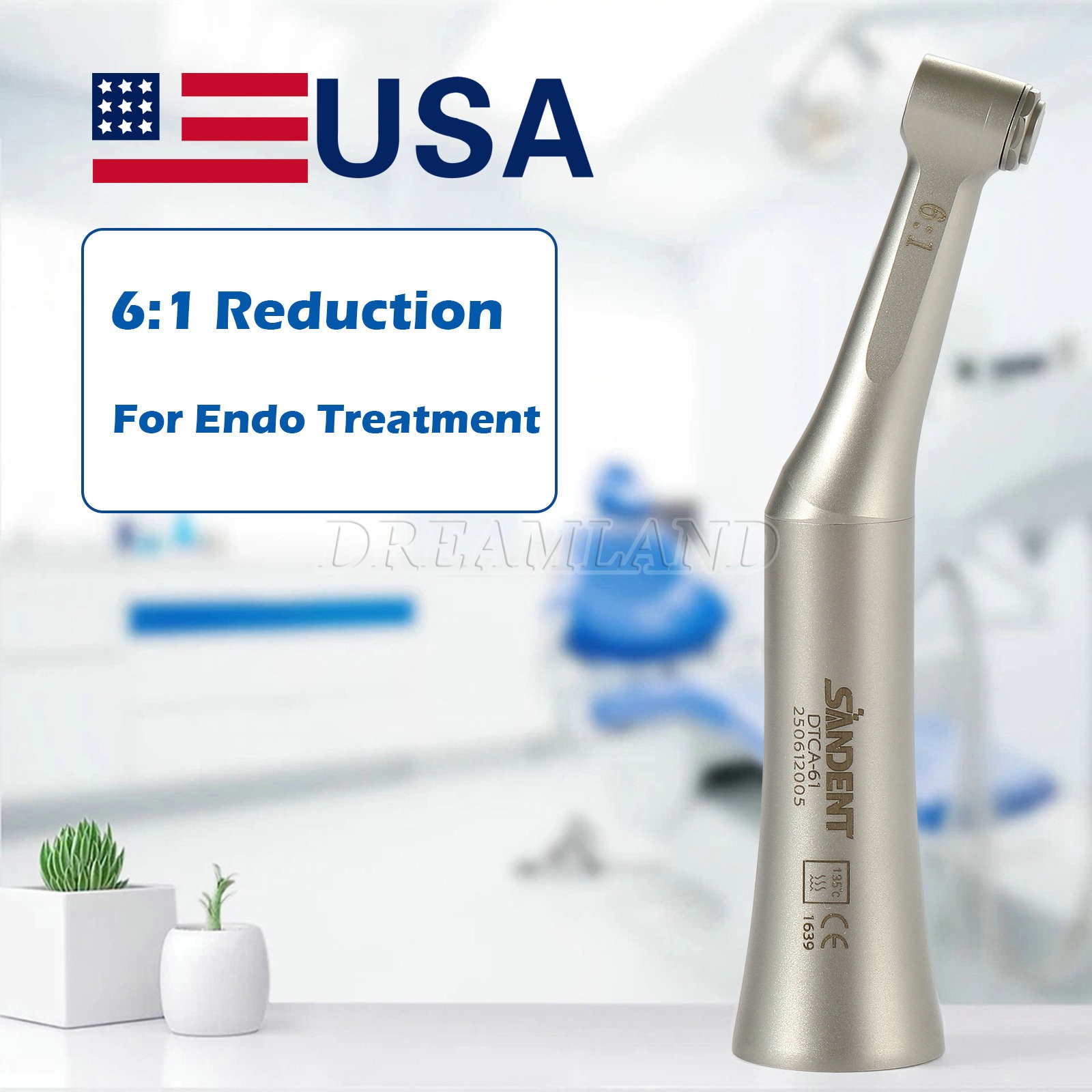 Dental 6:1 Reduction Endo Contra Angle Handpiece/ Engine Niti Files 25mm E2