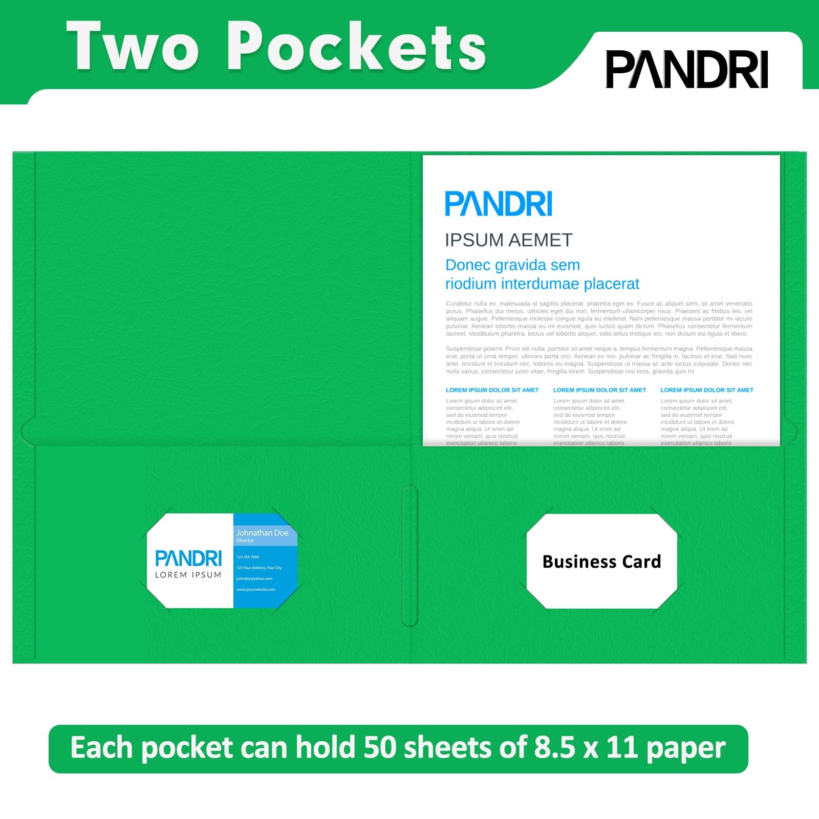 Two Pocket Folders, 125 Pack 2 Pocket Folders, Letter Size Paper File Folder ...