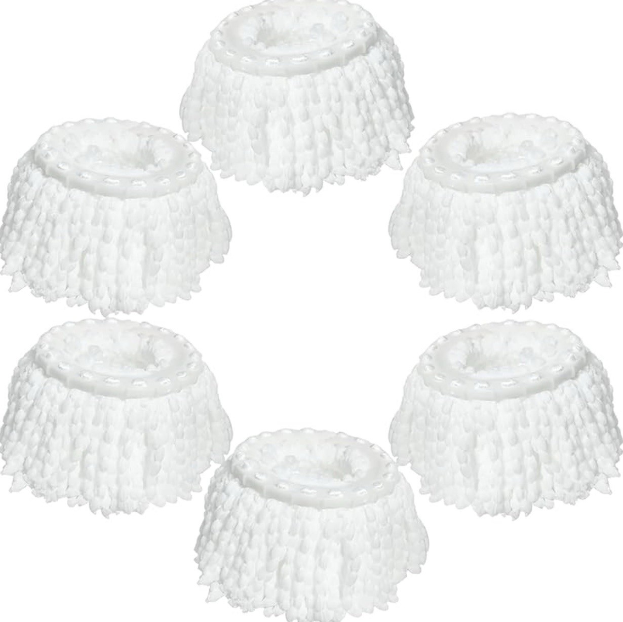 SPIN MOP W/ 6 MOP HEADS & STAINLESS STEEL METAL WRINGER 2 TANK SYSTEM