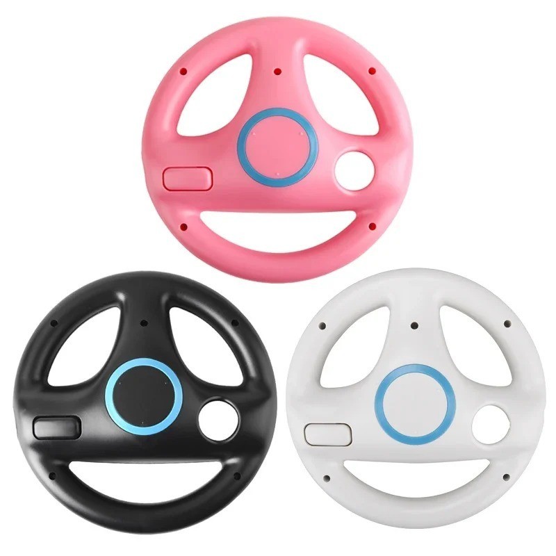 6 Color Steering Wheel For Wii Remote Controller Mario Kart Racing Game Plastic