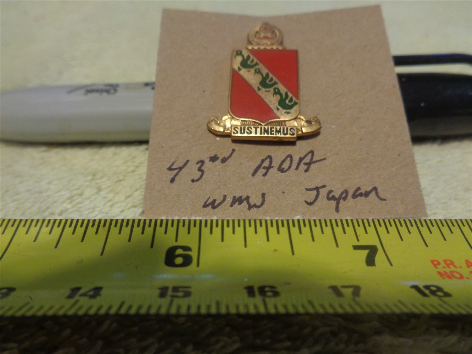 43rd Air Defense Artillery WMS Japan Unit Crest, DI, DUI (DRAW#206)