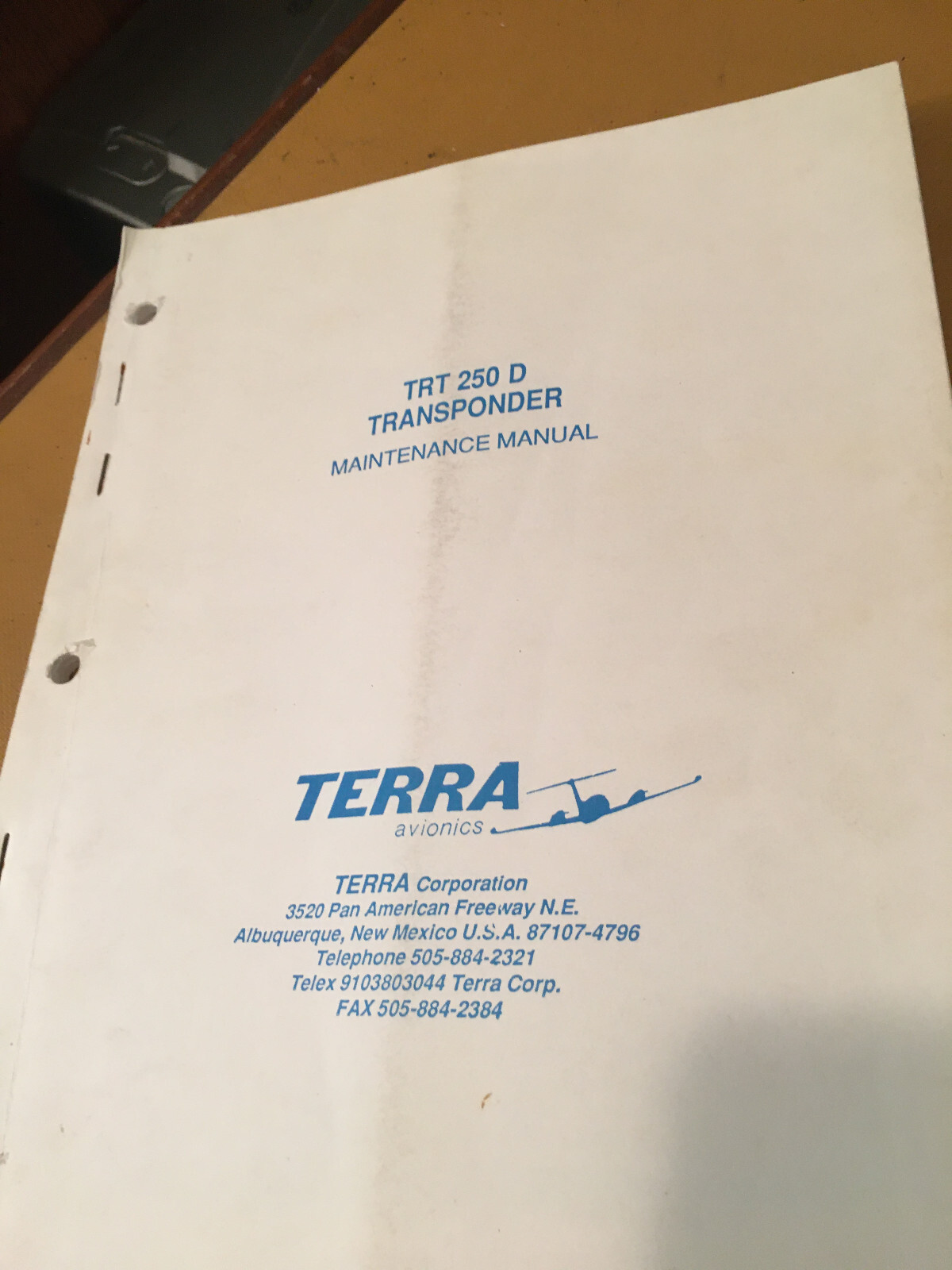 Terra TRT-250D Transponder Maintenance manual