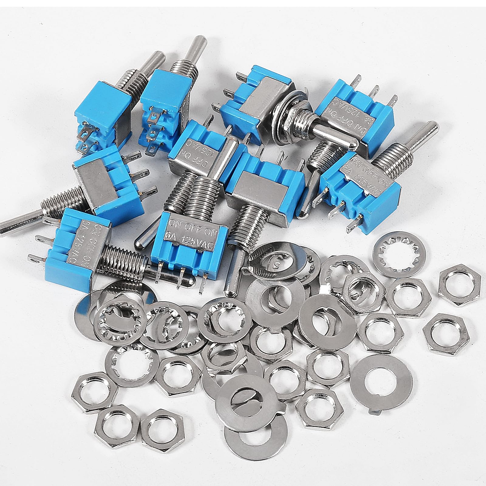 DWEII 20Pcs SPDT Mini Toggle Switch 3 Pin 3 Position ON/Off/ON Miniature...