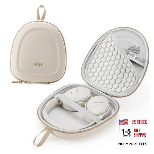 Headphone Hard Case Replacement for Bose QuietComfort Ultra QC45 QC35 Beige
